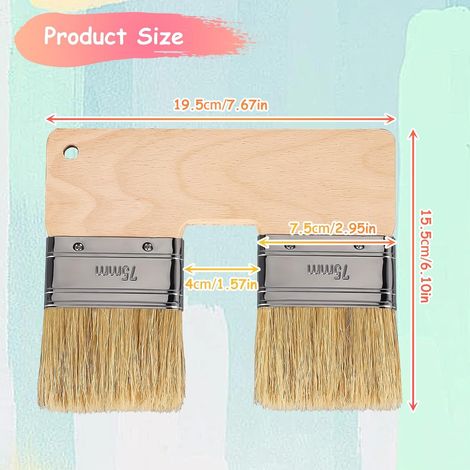 Strukturpinsel, U-förmiger Pinsel, Doppelflachpinsel, Acrylfarbenpinsel, Holzgriff, Beizpinsel für Acryl-, Aquarell-, Öl- und Gouachefarben (1/5)