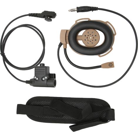 Casque unilatéral robuste HD01 pour talkies-walkies Hytera PD‑780, PD‑785, PD‑788, couleur marron (1/5)