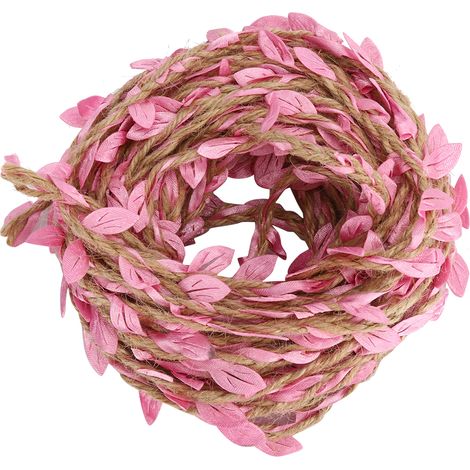 Couronne de vigne et de feuilles artificielles à faire soi-même, idéale pour les mariages, les garden-parties et la maison, 10 mètres/32,8 pieds, rose. (1/5)