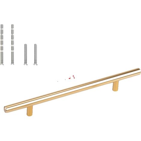 Tiradores y pomos para muebles, acero inoxidable, uso versátil, 20 unidades, color dorado, 160 mm (1/2)