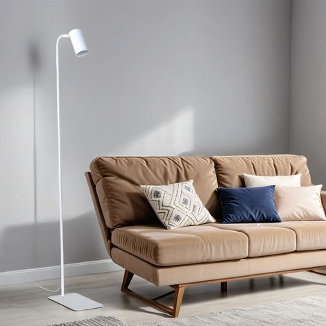 Lampadaire bas 120 cm abat-jour réglable blanc GU10 Salon