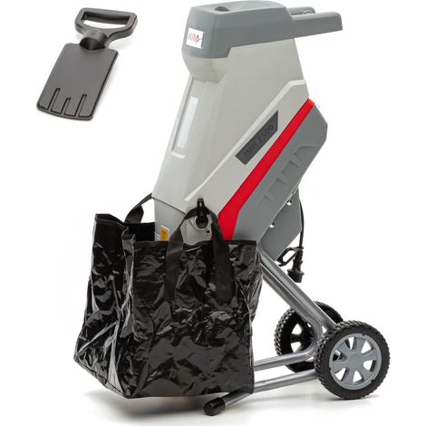 Broyeur de végétaux électrique 2500W 2 Lames acier trempé Branches jusqu'à 45mm Sac 45L IKRA