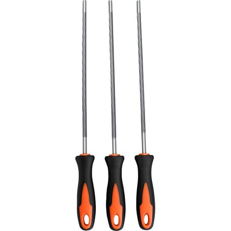 Limes de tronçonneuse de 5,5 mm (7/32 pouces) pour chaîne en acier rond avec poignée antidérapante pour l'affûtage et le meulage. (1/5)