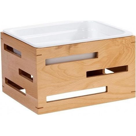 Plateau de Présentation Commerciale Présentoir Support Étagère Bois Cadre Hêtre Robuste Insert Mélamine Facile à , Moyen , Cadre En Bois 1/2 Avec Plateau En Porcelaine Imitation (1/4)