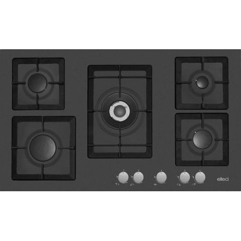 Elleci Plano 90 G40 Noir Encastrable 86 cm Gaz 5 Brûleurs (1/2)