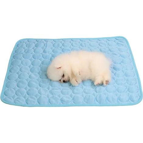 Tapis Rafraîchissant Pour Chien Et Chat - Tissu Soie Glacée Auto-Rafraîchissant Sans Énergie - Pour Niche Canine Lit Canapé Sol Siège Voiture - 60 x 40 cm - 1 Pièce (1/5)