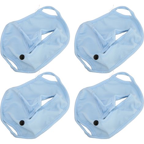 Lot de 4 masques de protection solaire pour le visage, avec support et protection oculaire intégrée, pour une utilisation en extérieur (bleu). (1/5)