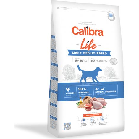 Calibra la vita per cani Pollo di razza media adulta 12 kg+2kg
