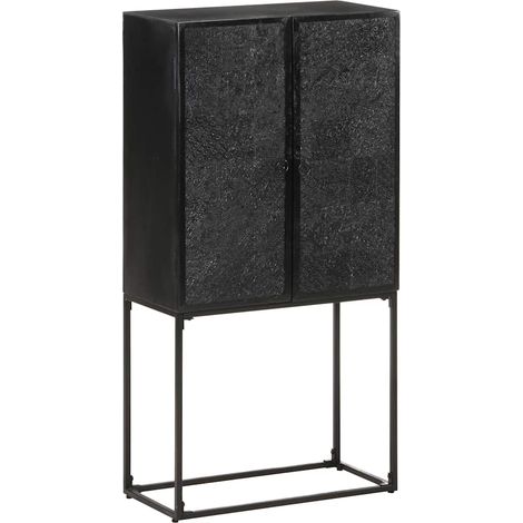 vidaXL Aparador de madera maciza de acacia y mango negro 60x30x120 cm (1/5)