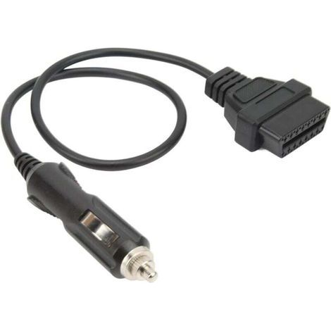 Adattatore per cavo connettore maschio OBD, cavo da OBD2 maschio ad accendisigari, cavo di alimentazione di emergenza, cavo adattatore diagnostico salva-memoria per tutti (1/4)