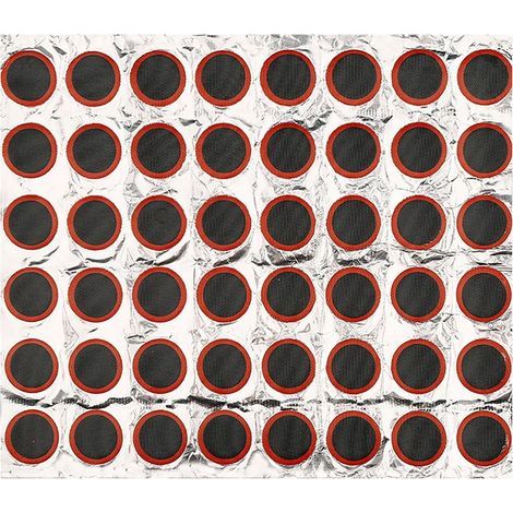 Kit di riparazione per bicicletta da 48 pezzi - Kit di riparazione per bicicletta con toppe rotonde in gomma da 25 mm, kit di riparazione per pneumatici, kit di riparazione per pneumatici di biciclett (1/5)