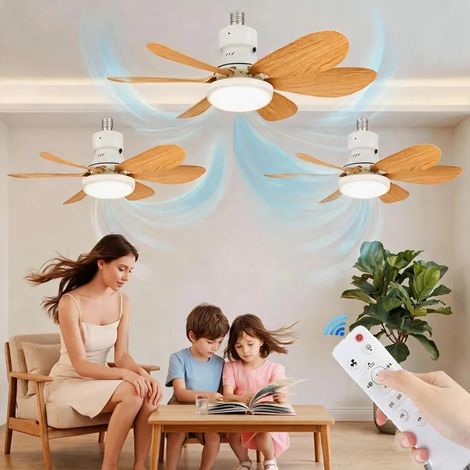 3Pcs Ventilateur de Plafond,Ventilateur avec Lumière et Telecommande, LED 40W E27 Lampe Ventilateur,Silencieux,Salon,Chambre (1/5)