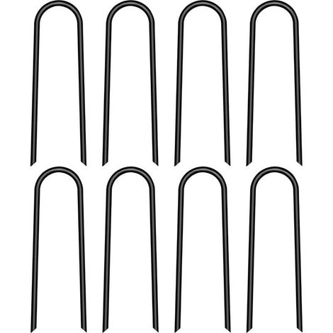 U-shaped trampoline stakes – Set of 8 galvanized steel windproof stakes, strong and stable for hard or soft ground