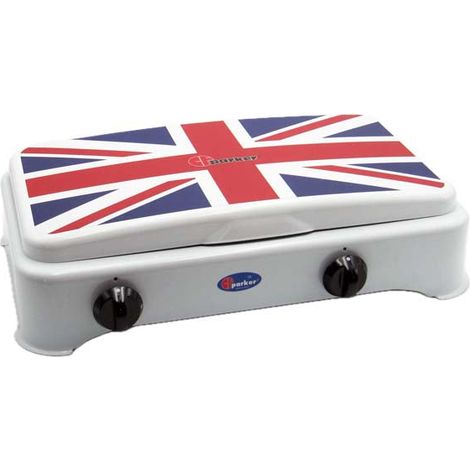 CFParker Fornello a Gas 2 Fuochi Gpl / Metano Bandiera Inglese mod. 5326UK - Fonte di alimentazione: Metano