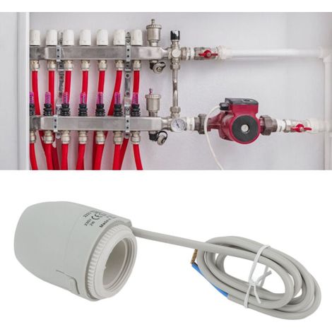 Actionneur thermique électrique étanche IP54 pour plancher chauffant, 2 W, compatible avec collecteur et thermostat, pour régulation précise de la température
