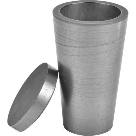 Creuset en graphite pour la fusion et le mélange de métaux liquides, outil d'analyse et d'expérimentation géologique. Diamètre : 60 mm  hauteur : 105 mm. Creuset en graphite avec couvercle.