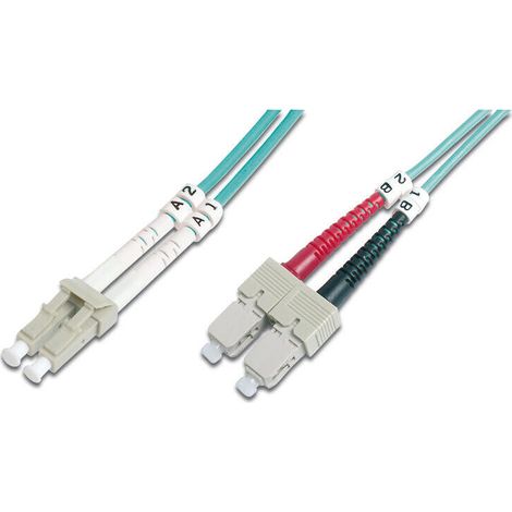 Digitus  Cable de conexión  Fibra óptica  Macho  Multimodo SC  Macho  Multimodo LC  Azul  2 m (1/4)