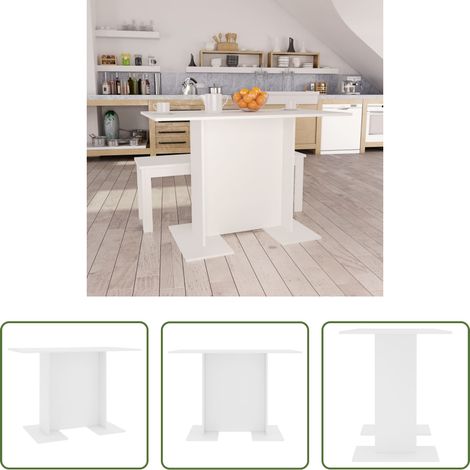 Esstisch Weiß - Esstisch Weiß 110x60x75 cm Holzwerkstoff (1/5)