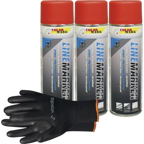 vasalat Dupli-Color Bodenmarkierungsspray für dauerhafte und stark abriebfeste Linien - Markierungsspray rot, 3 Stück (1/5)