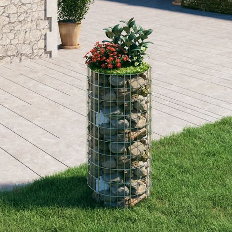 Poteau à gabion Gabion pour Pierres Clôture de gabion circulaire Acier galvanisé Ø50x100 cm KOL8806 (1/5)