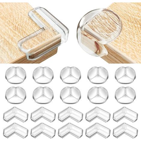 20 Stück Baby Tischeckenschutz Baby Tischeckenschutz Möbelwinkelschutz für Tischecken Kindermöbel Schreibtisch, Weich und Hochbelastbar, Transparent