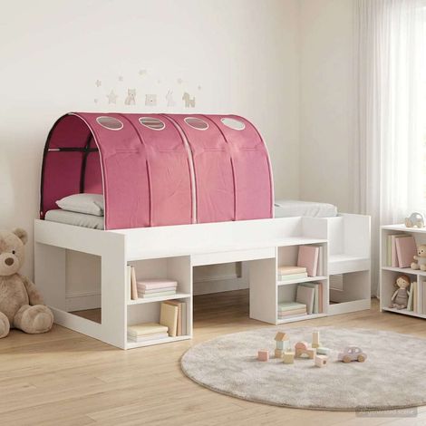 vidaXL Letto con Tunnel 3 pz Bianco e Rosso Legno ingegnerizzato (1/5)