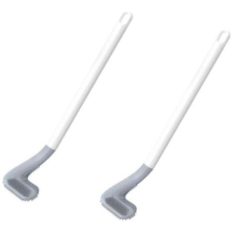 Brosse de toilette - Deux brosses de toilette en silicone blanc en forme de balles de golf