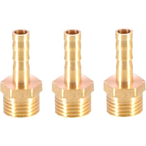 Lot de 3 raccords de tuyau cannelés en laiton 6 mm vers 6,35 mm mâle BSP fileté adaptateur de tuyau (1/3)