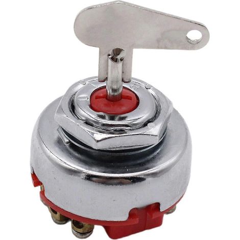 Interrupteur d'allumage industriel à 8 broches avec clé de démarrage, verrouillage d'allumage multifonctionnel, compatible avec les équipements industriels. (1/5)