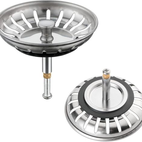 Panier Pour Bonde d'Évier de Cuisine Avec goupille réglable - Crépine Universelle Acier Inoxydable,82 mm