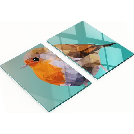 Taglieri da cucina decorativi in vetro con grafica di un pettirosso, 2x40x52 cm (1/5)