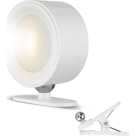 Applique murale à batterie - 150 lm - Intensité variable - Rotation à 360° - Applique murale intérieure sans prise électrique - Idéale pour couloir, chambre à coucher et salon - Blanc (1/5)