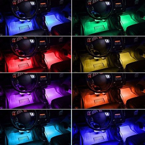 Ruban LED intérieur voiture universel 36 LED télécommande éclairage d'ambiance habitacle 12V allume-cigare bande décorative sol auto (1/5)