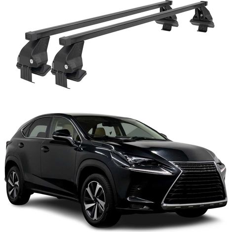 OMAC Dachträger Querträger Stahl für Lexus NX I 2015-2021 – Abschließbar – City-Crash-getestet – DIN 75302:2019 – ISO/PAS 11154:2006 – Max. 50 kg Schwarz (1/5)