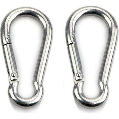 2 pièces Heavy Duty Dog Sports verrouillable hamac balançoire mousqueton Clips 304 acier inoxydable 8mm épaisseur (1/4)