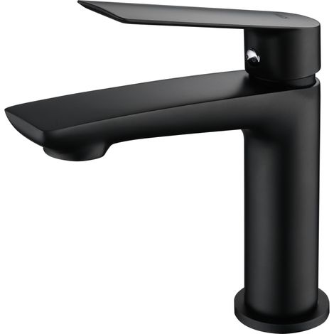 IMEX Hochwertiger Einhebel-Waschtischmischer aus mattem schwarzen Messing mit 25 mm Keramikkartusche und Flexanschlüssen – Modell Luxor BDX023-1NG (1/2)