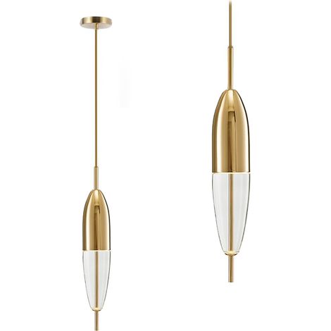 LAMPADA A SOSPENSIONE APP310-1CP METALLO ORO 1-PUNTI LUCE 9X9X60-140CM REGOLABILE