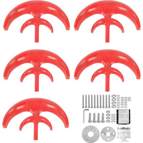 Éolienne 800W 5 pales Générateur d'énergie éolienne avec régulateur Rouge 12V Kit complet (1/5)