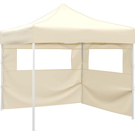 Tente de réception beige, 291 x 291 x 315 cm, toile Oxford. (1/5)