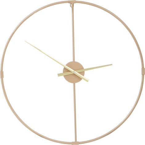 Premier Housewares Wall Clock Gold Frame / Gold Finish Frame Clocks For Living Room / Bedroom / Contemporary Style Round Shaped Design Metal Clocks For Hallways 3 x 60 x 60