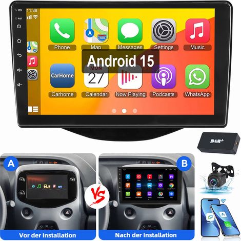 Autoradio 9 pouces Android 15 GPS RDS pour Toyota Aygo Citroën C1/Peugeot 108 4+64G DAB CAM (1/5)
