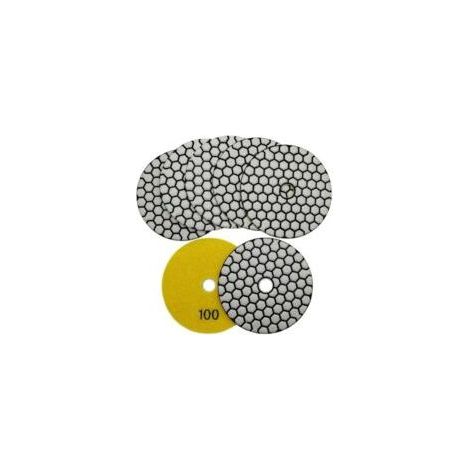 Set mit 7 Diamantpolierscheiben 4/100 mm, Trocken-Diamantpolierpads für Marmor, Granit, Stein, Beton (100) (1/5)