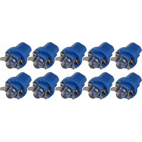 Lot de 10 ampoules de tableau de bord de voiture plug-and-play, LED T5 B8.5D plug-and-play, ampoules de tableau de bord de voiture en forme de coin, DC12V. (1/4)