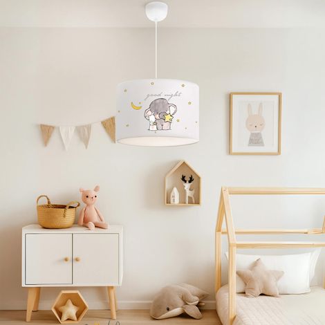Lampada a Sospensione Rugby per Cameretta Paralume Bianco Design Elefante lux.pro