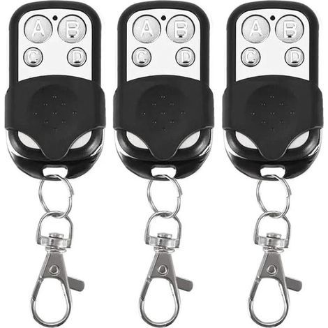 Lot de 3 télécommandes universelles pour Portail Automatique fréquence 433,92 MHz Code Fixe, 4 Boutons pour contrôler jusqu'à 4 Portes (1/5)