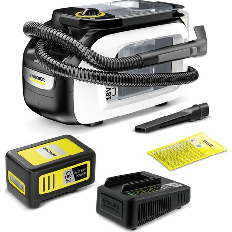 KARCHER Lavatappeti a batteria SE 3-18 Compact Home Battery Set - Piattaforma batteria: Piattaforma Battery Power+ 18 V - Potenza assorbita: 184 W - Larghezza di lavoro: 75 mm