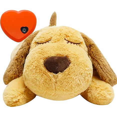 Jouet en peluche pour chiot, Doux compagnon anti-anxiété – Battement de cœur simulé pour apaiser et rassurer – Idéal pour le sevrage et le réconfort (1/5)