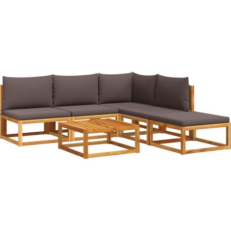 Maison Exclusive - Set di divani da giardino 6 pezzi con cuscini in legno di acacia e corda