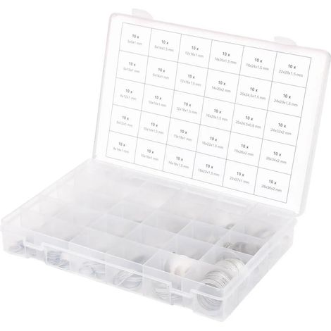 [NEUWERTIG] B-Ware Ks Tools Alu Dichtringe Sortiment Dichtungssatz M5 Bis M28 Kunststoffkoffer