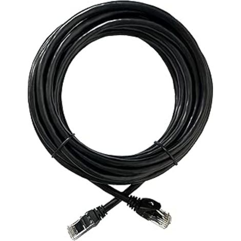 Elfcam - 40m Câble Réseau Ethernet RJ45 Cat 6 Rond Noir, 1Gbps, 26AWG, Connecteurs RJ45 Haute Qualité, LAN WAN, Ultra Fiable, Idéal PC, Console, Routeur, Modem, Box Fibre